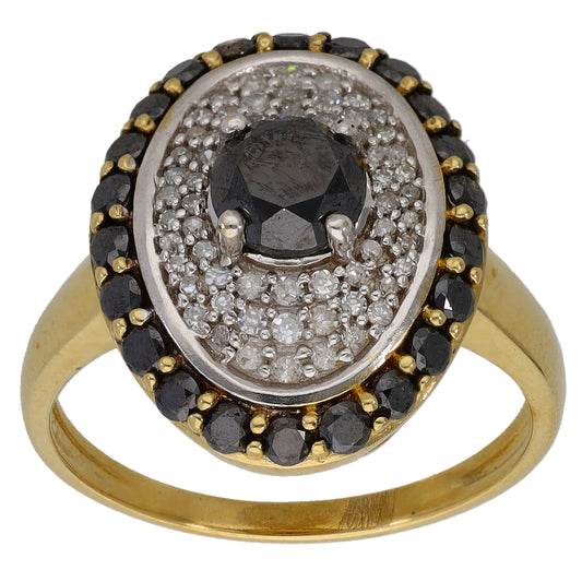 9ct Gold 1.665ct Diamond Dress/Cocktail Ring Size O