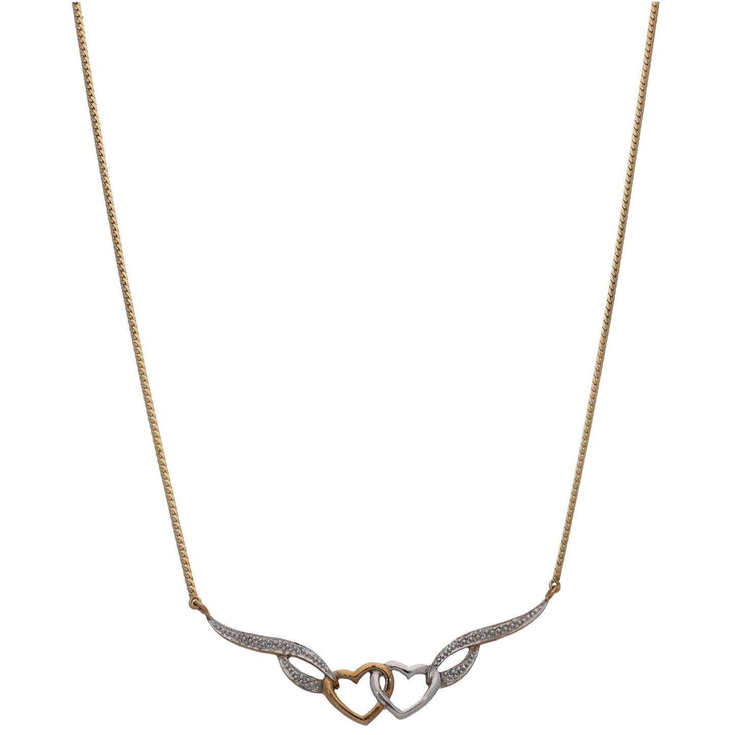 9ct Gold 0.02ct Diamond Fancy Necklace 16"