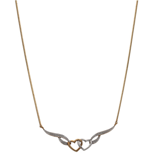 9ct Gold 0.02ct Diamond Fancy Necklace 16"