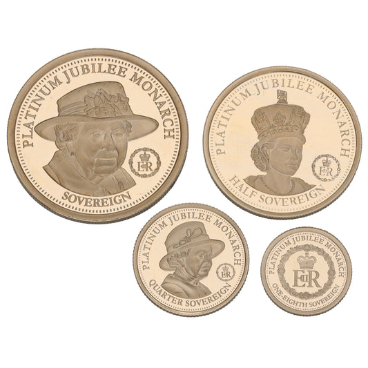 22ct Gold Platinum Jubilee Monarch Sovereign Coin Collection 2022