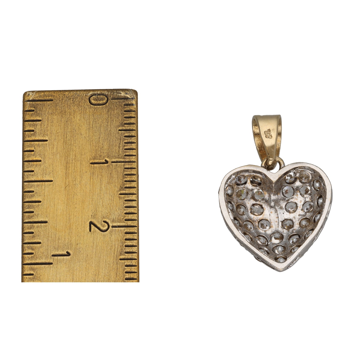 9ct Bicolour Gold Cubic Zirconia Heart Pendant