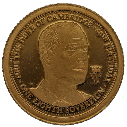 22ct Gold The Duke Of Cambridge 40th Birthday Eighth Sovereign Coin 2022