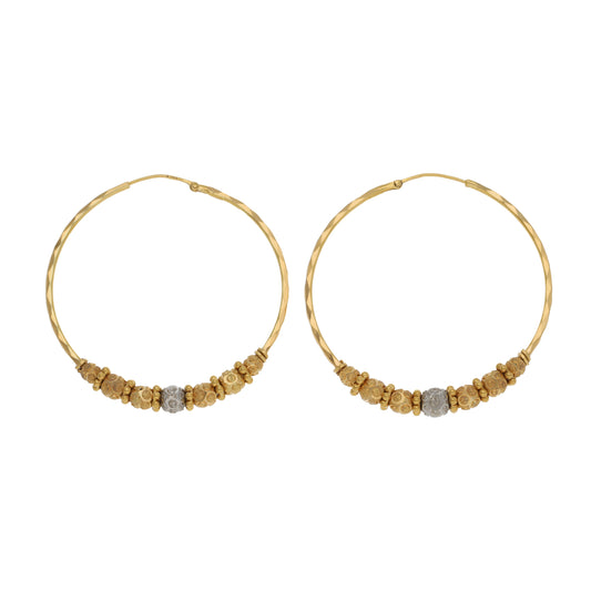 22ct Bicolour Gold Hoop Earrings
