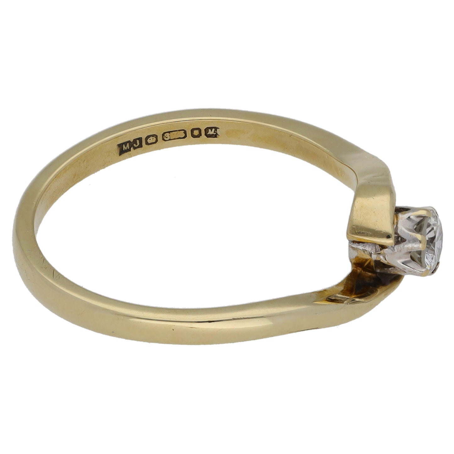 9ct Gold 0.12ct Diamond Solitaire Ring Size M