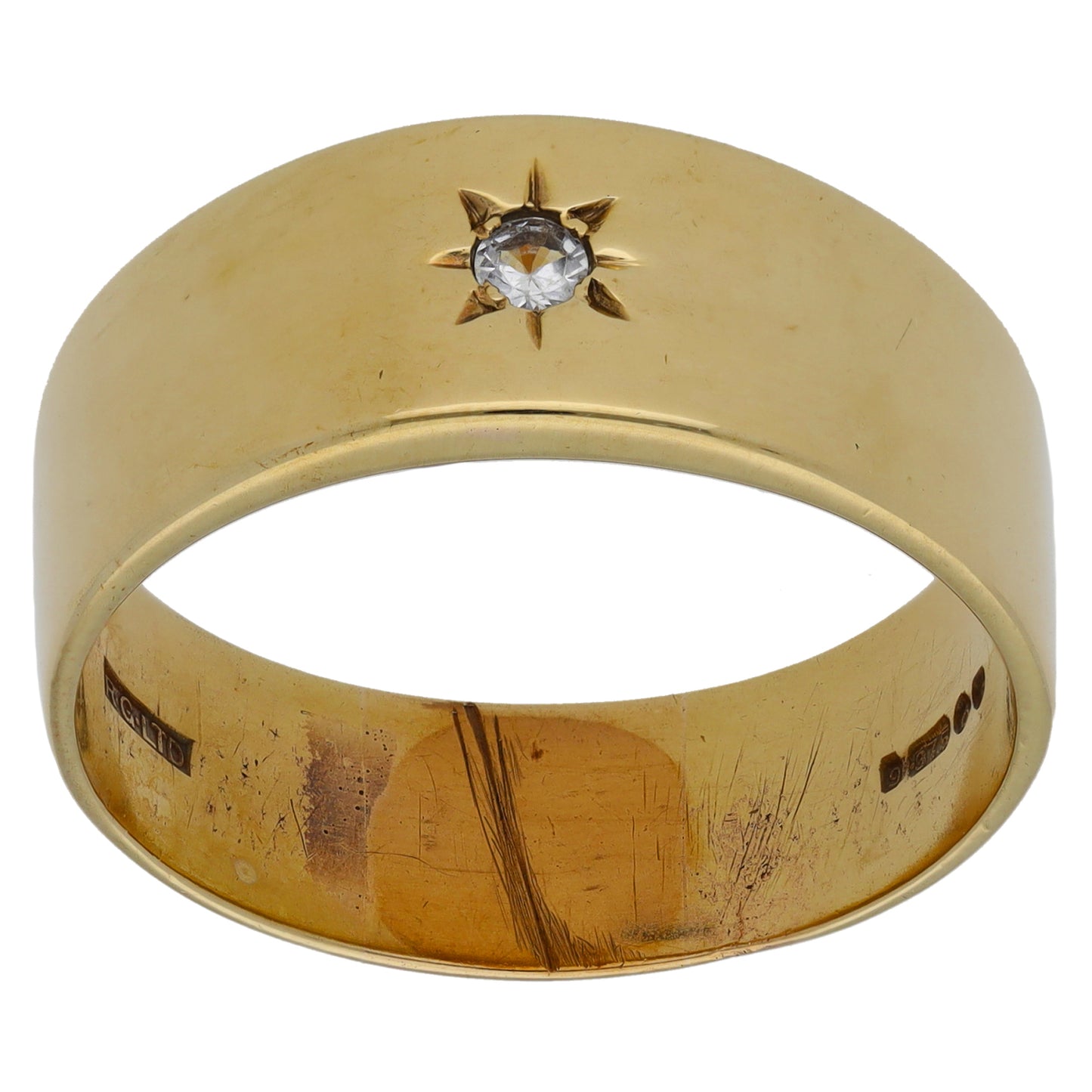 9ct Gold Cubic Zirconia Alternative Single Stone Ring Size Z