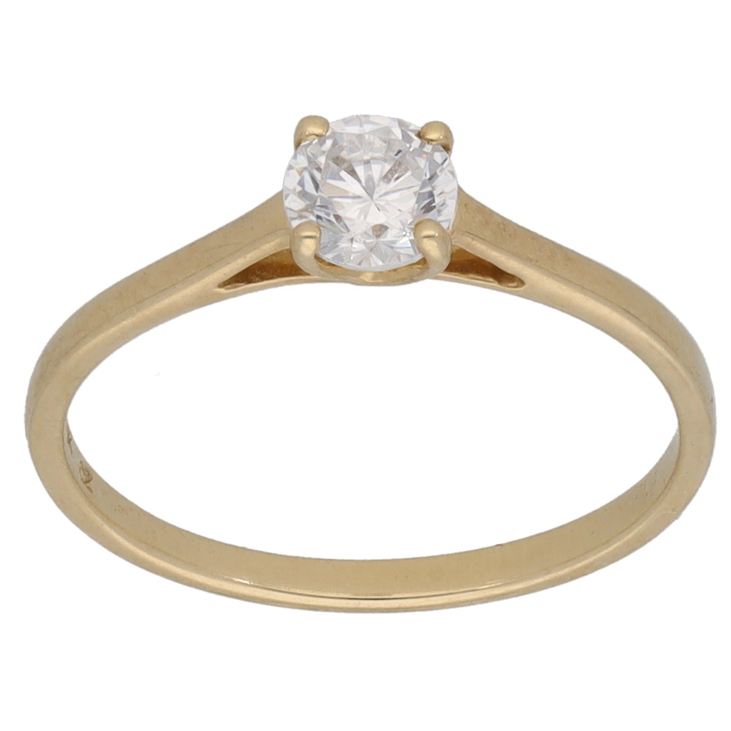 9ct Gold Cubic Zirconia Single Stone Ring Size P