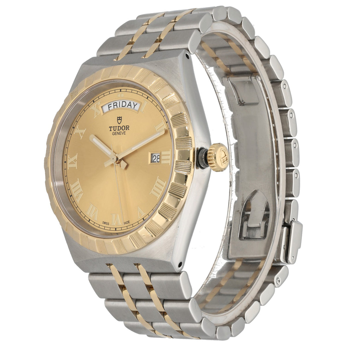 Tudor Royal 28603, champagne dial on bi-colour bracelet, front picture