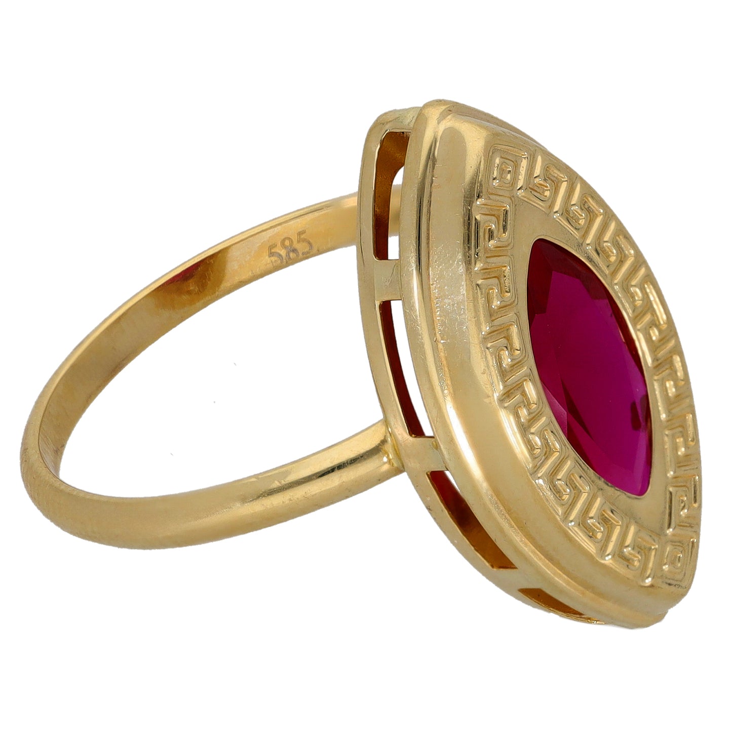 14ct Gold Imitation Gem Single Stone Ring Size U