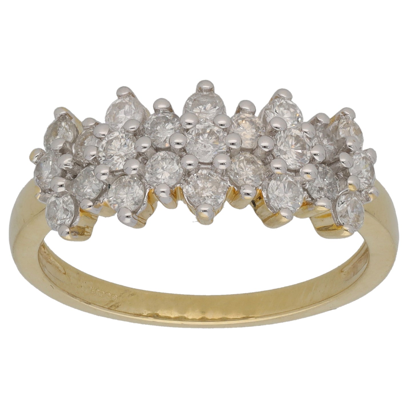 9ct Gold 0.88ct Diamond Dress/Cocktail Ring Size Q