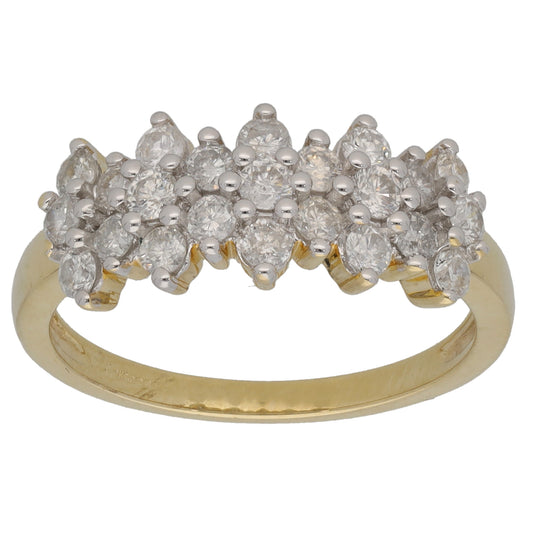 9ct Gold 0.88ct Diamond Dress/Cocktail Ring Size Q