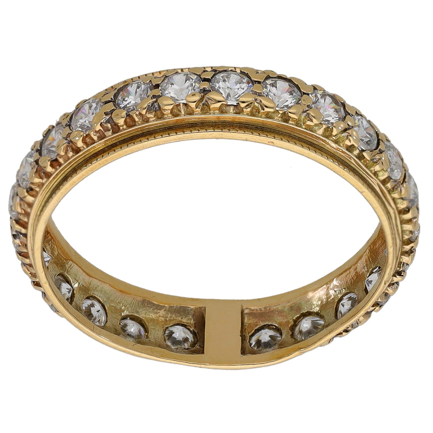 9ct Gold Cubic Zirconia Eternity Ring Size Q