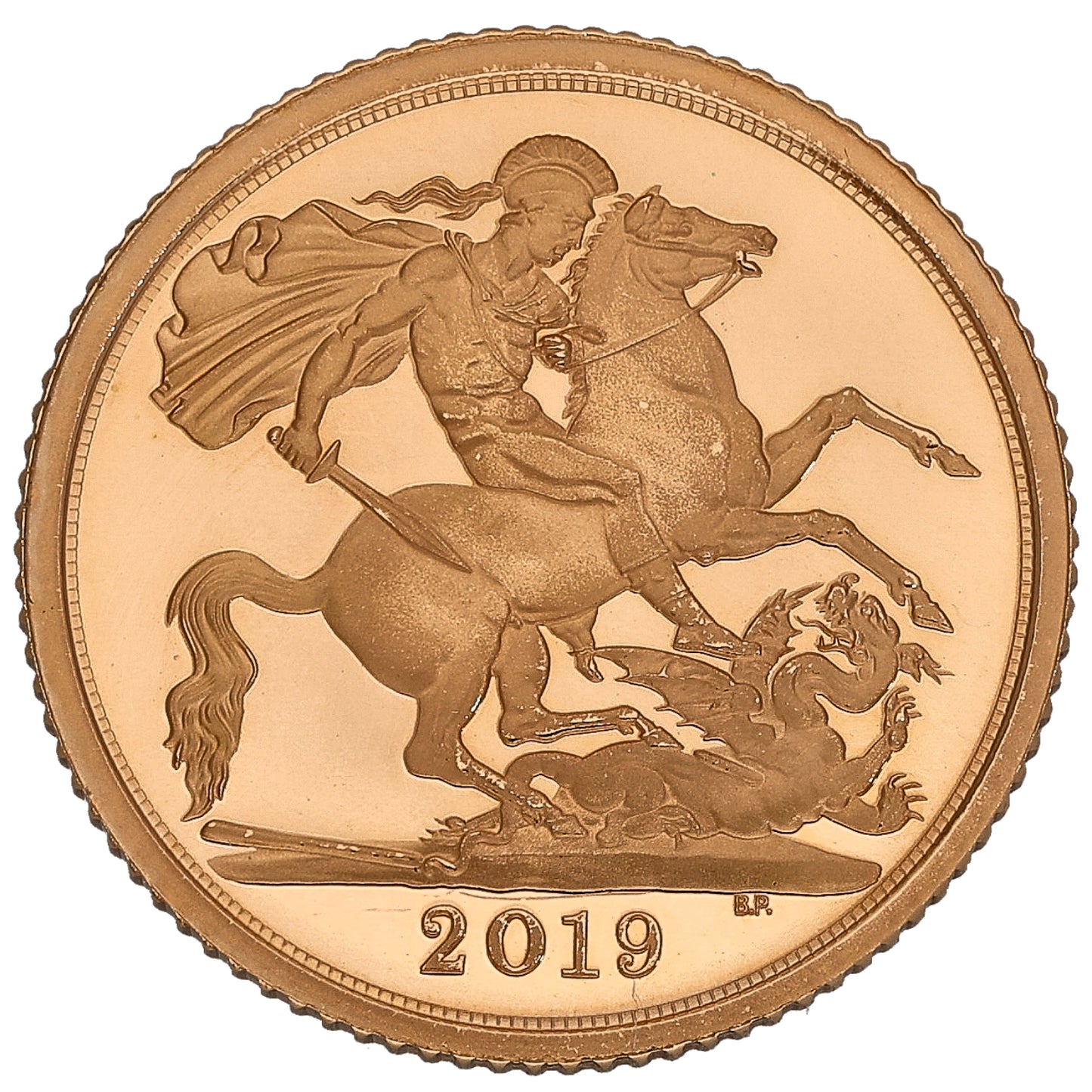 22ct Gold Queen Elizabeth II Half Sovereign Coin 2019