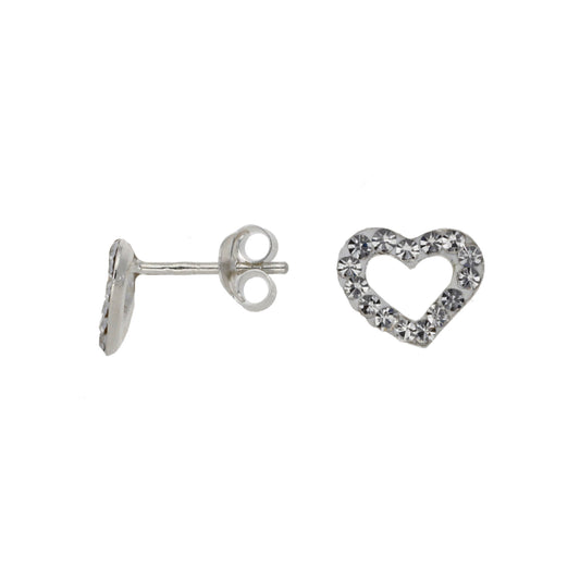 New Stirling Silver Imitation Heart Stud Earrings