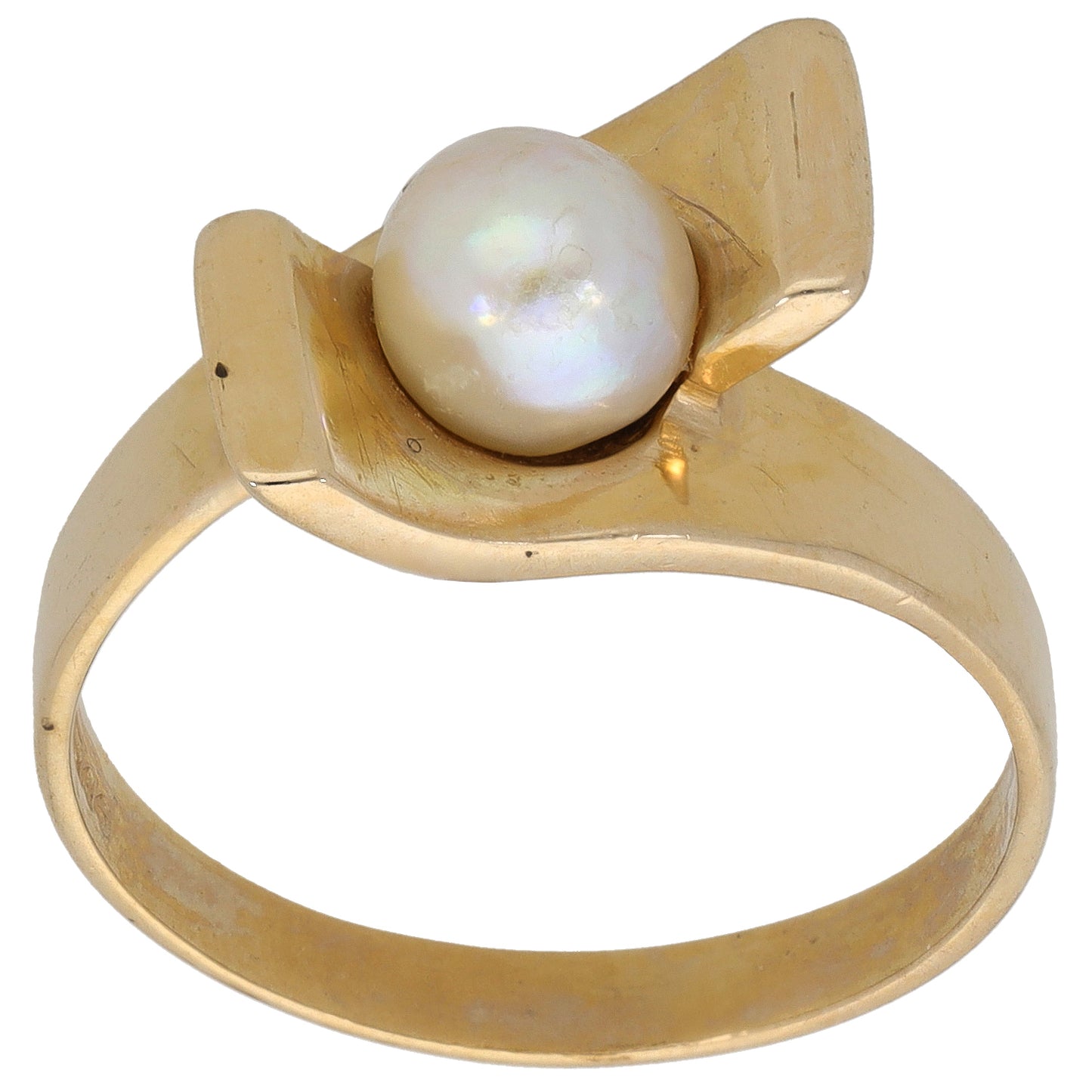 9ct Gold Cultured Pearl Dress/Cocktail Ring Size R