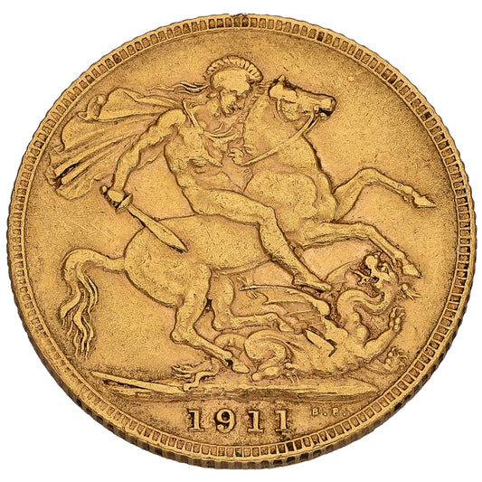 22ct Gold King George V Full Sovereign Coin 1911