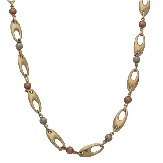 9ct Tricolour Gold Fancy Necklace 20"
