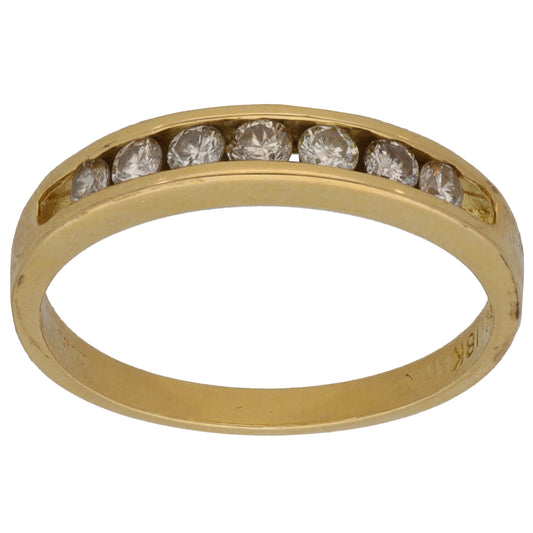 18ct Gold 0.21ct Diamond Half Eternity Ring Size N