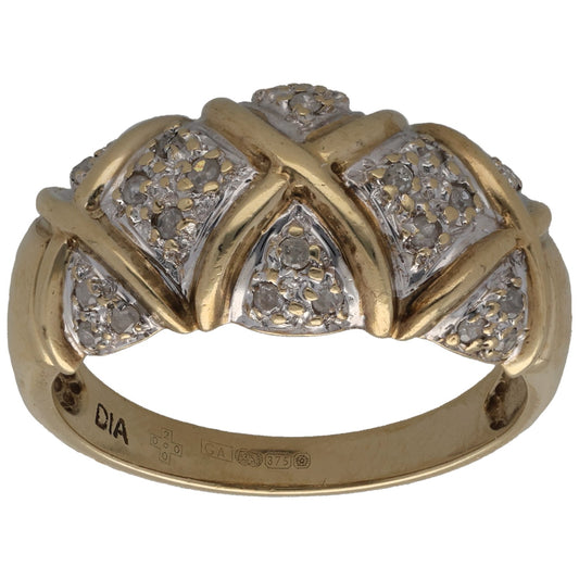 9ct Gold 0.26ct Diamond Alternative Ring Size R