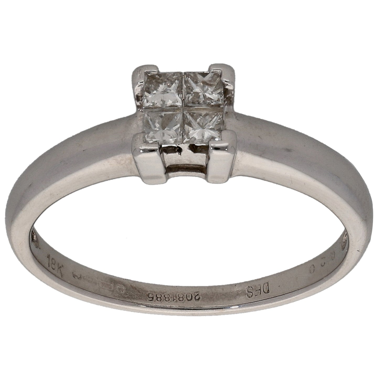 18ct White Gold 0.20ct Diamond Dress/Cocktail Ring Size L