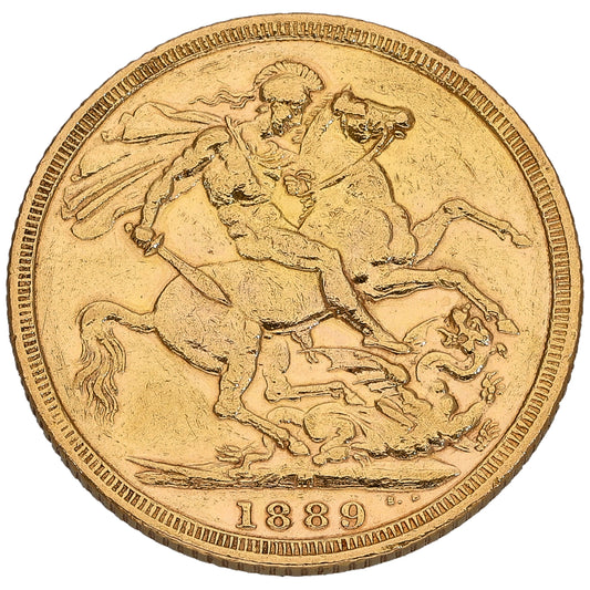 22ct Gold Queen Victoria Full Sovereign Coin 1889