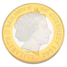 Load image into Gallery viewer, Sterling Silver Queen Elizabeth II 50th Anniversary Coronation Guernsey £50 Coin 2003
