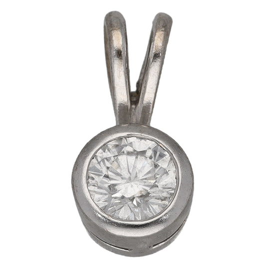18ct White Gold 0.33ct Diamond Solitaire Pendant