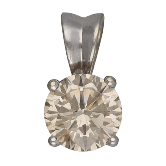 18ct White Gold 0.70ct Diamond Solitaire Pendant