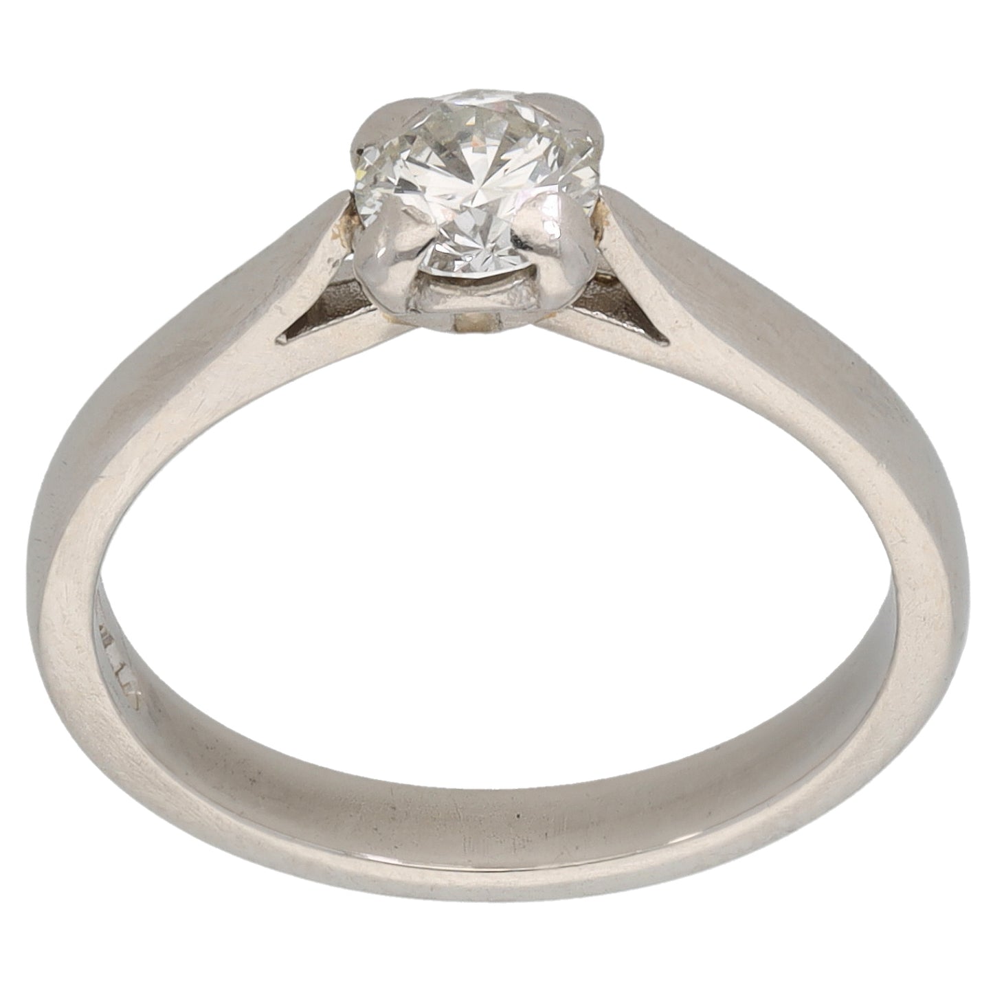 Platinum 0.50ct Diamond Solitaire Ring Size K