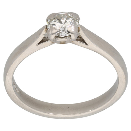 Platinum 0.50ct Diamond Solitaire Ring Size K
