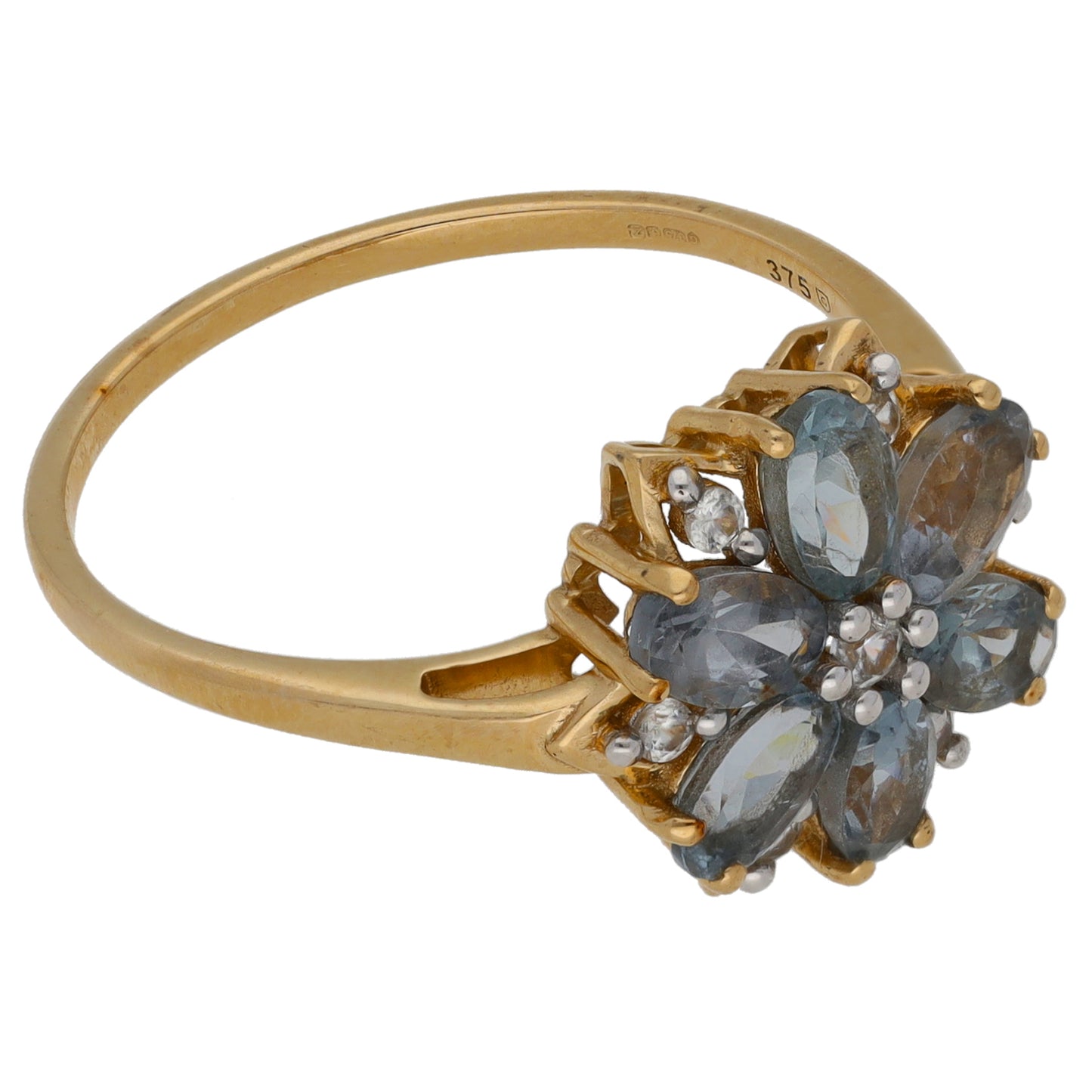 9ct Gold Tanzanite & Imitation Dress/Cocktail Ring Size R