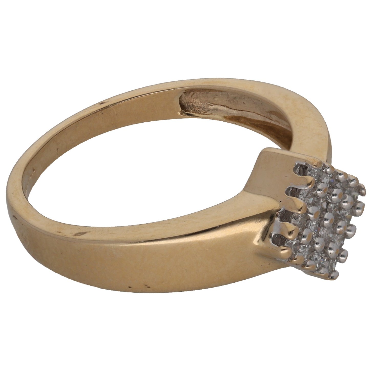 9ct Gold 0.24ct Diamond Cluster Ring Size N