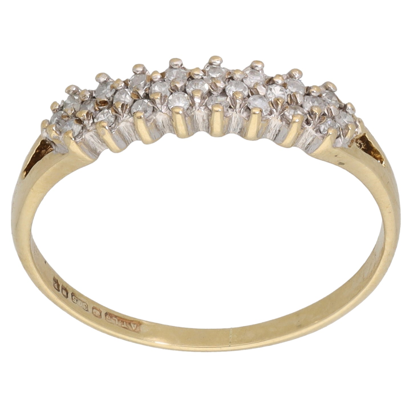 9ct Bicolour Gold 0.25ct Diamond Cluster Ring Size N