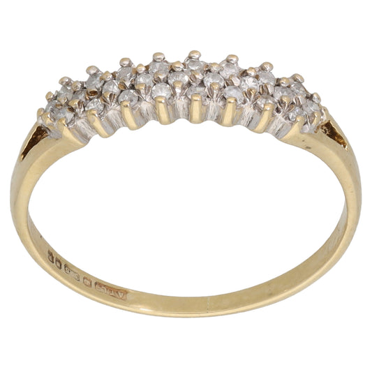 9ct Bicolour Gold 0.25ct Diamond Cluster Ring Size N