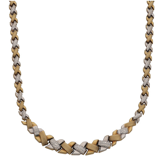 9ct Bicolour Gold Fancy Necklace 18"