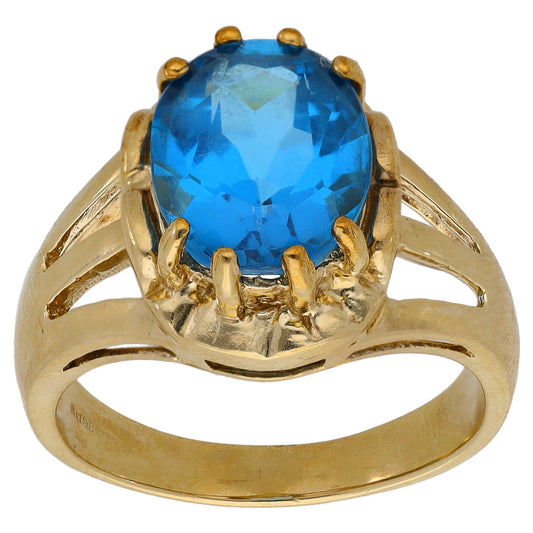 9ct Gold Topaz Single Stone Ring Size N