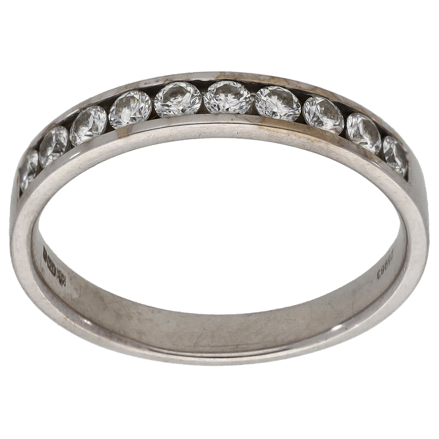 18ct White Gold 0.50ct Diamond Half Eternity Ring Size Q