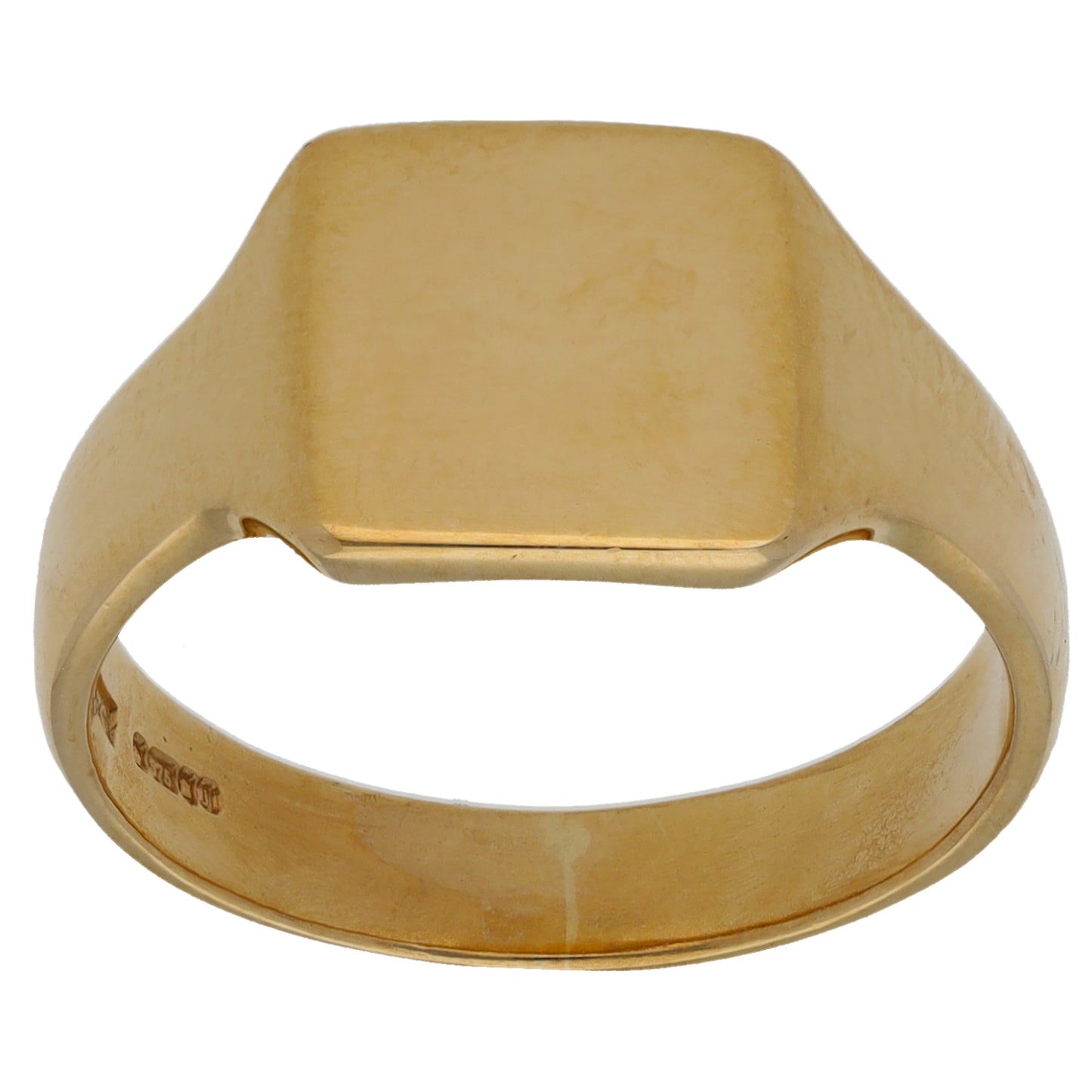 9ct Gold Plain Signet Ring Size P