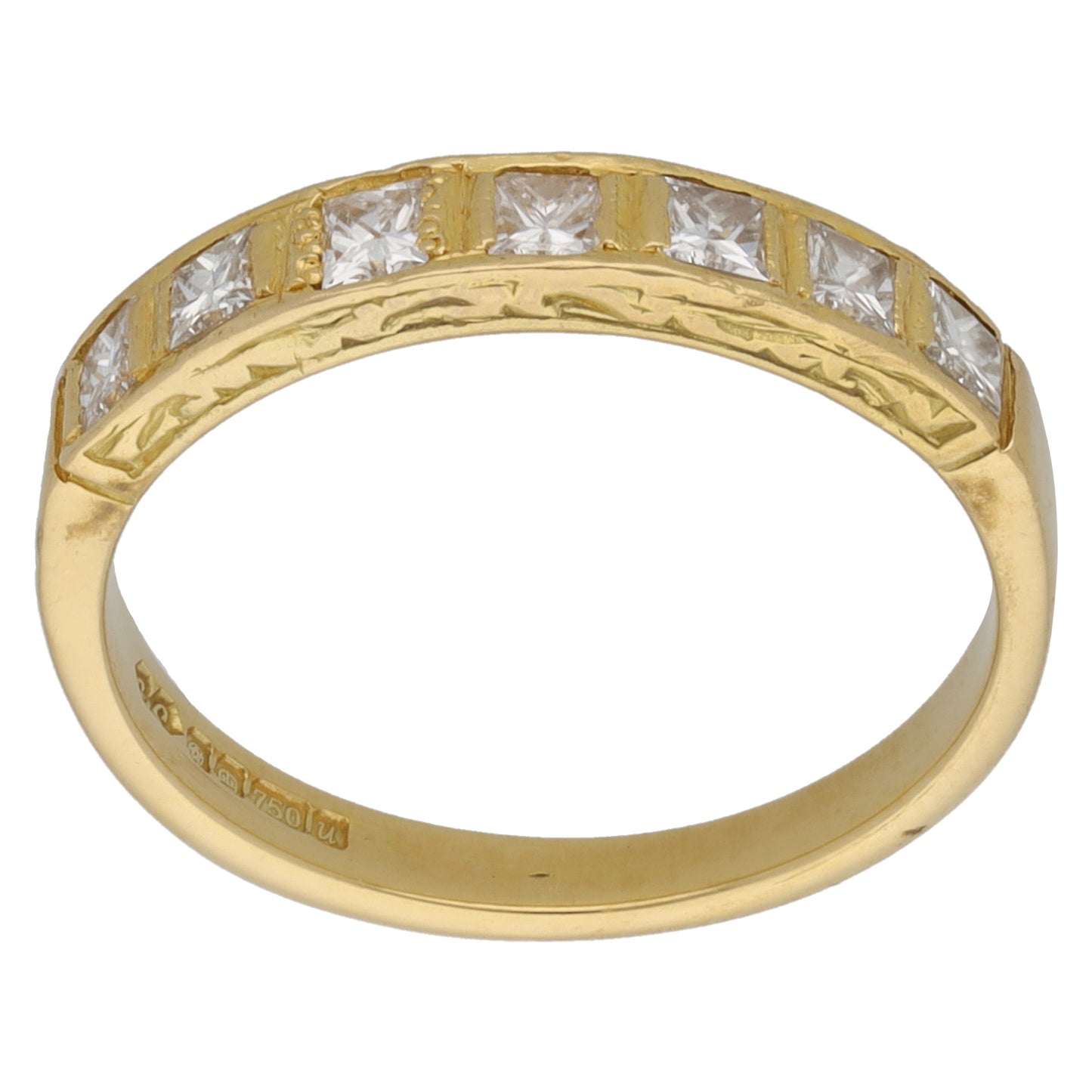 18ct Gold 0.70ct Diamond Half Eternity Ring Size N