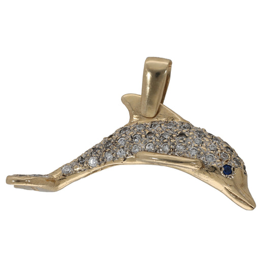 9ct Gold Imitation Dolphin Pendant