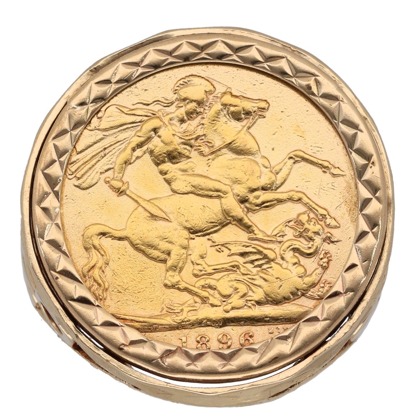 9ct Gold Full Sovereign Coin Ring Size Y