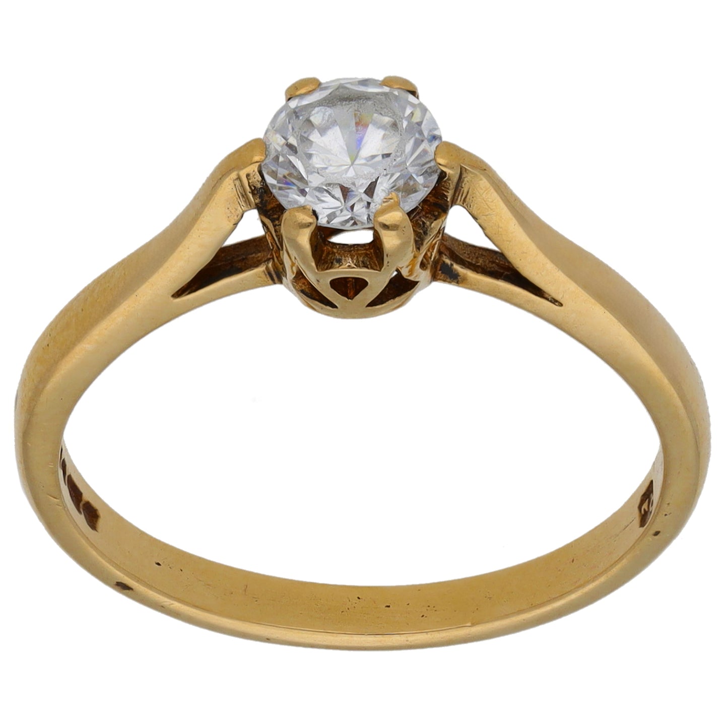 9ct Gold Cubic Zirconia Single Stone Ring Size O