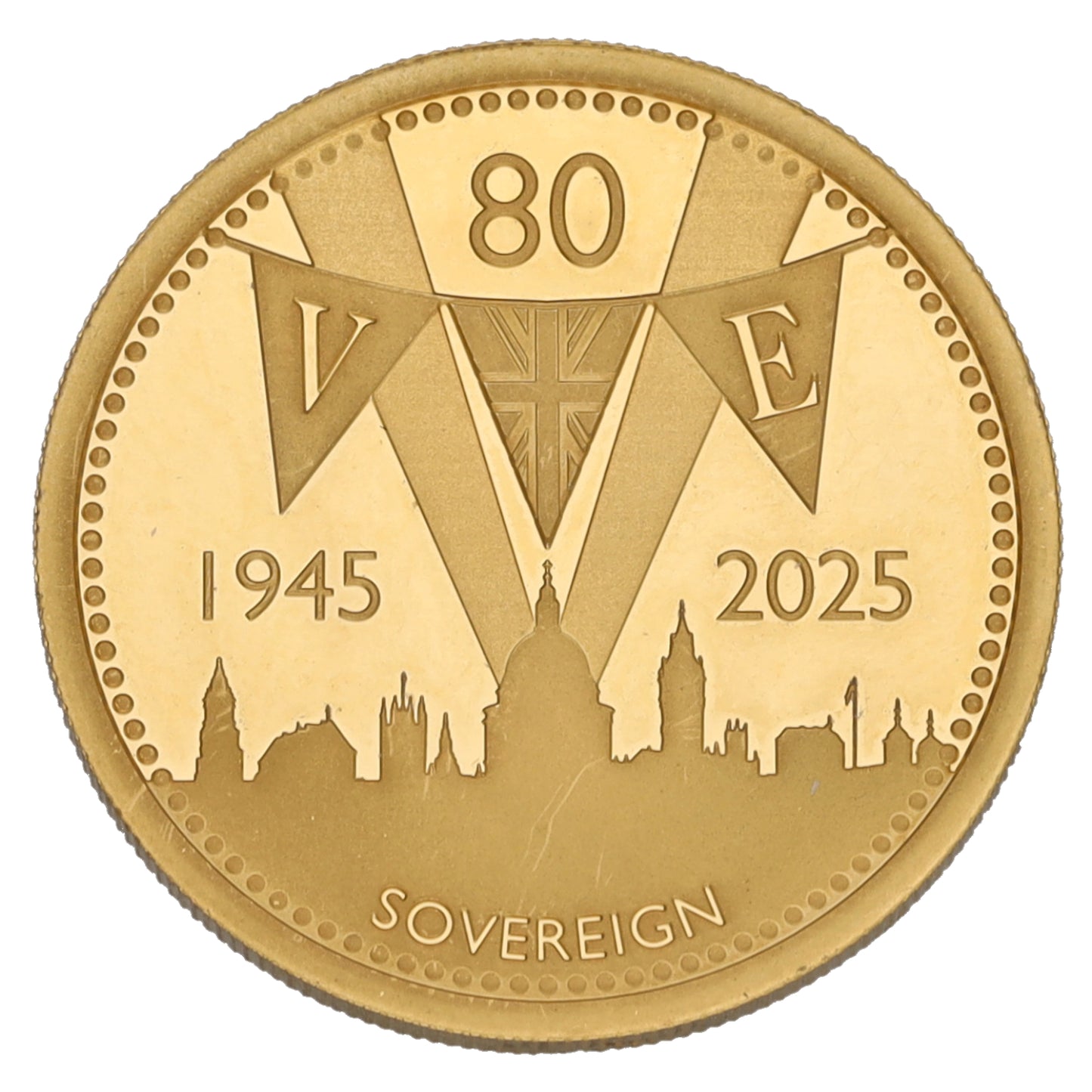 22ct Gold VE Day 80th Anniversary Full Sovereign Coin 2025