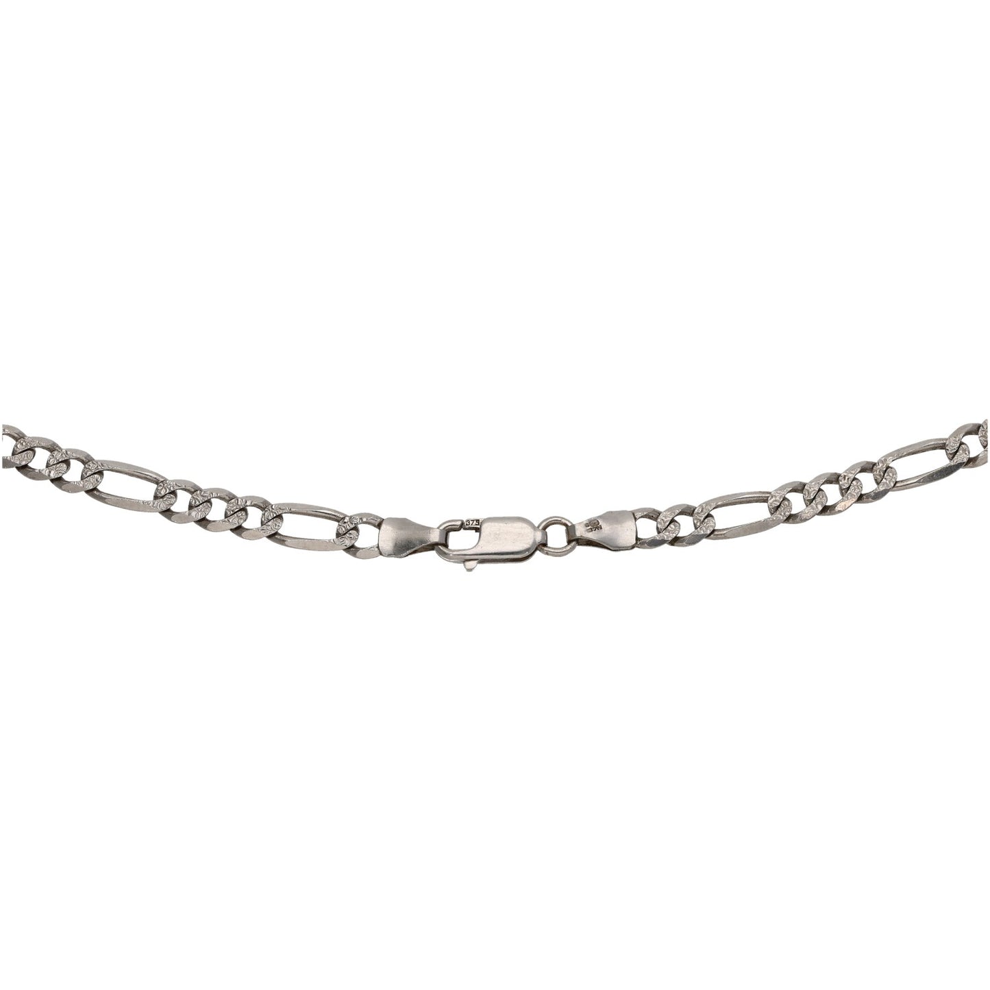 9ct White Gold Figaro Chain 22"