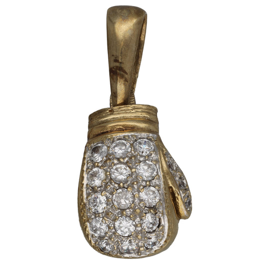 9ct Gold Cubic Zirconia Boxing Glove Pendant
