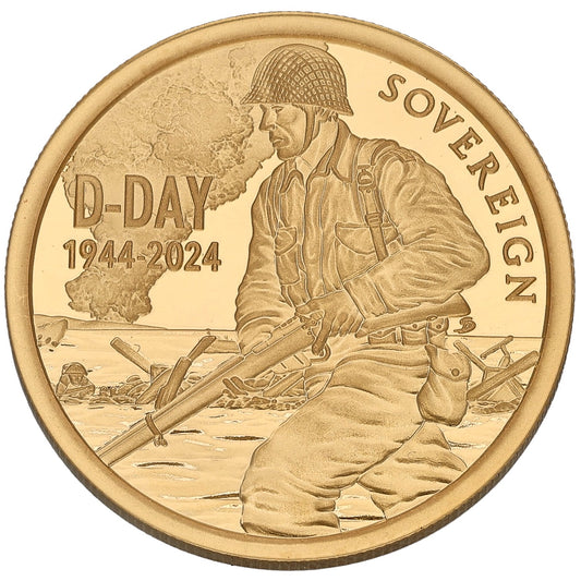 22ct Gold D-Day 80th Anniversary Full Sovereign Coin 2024