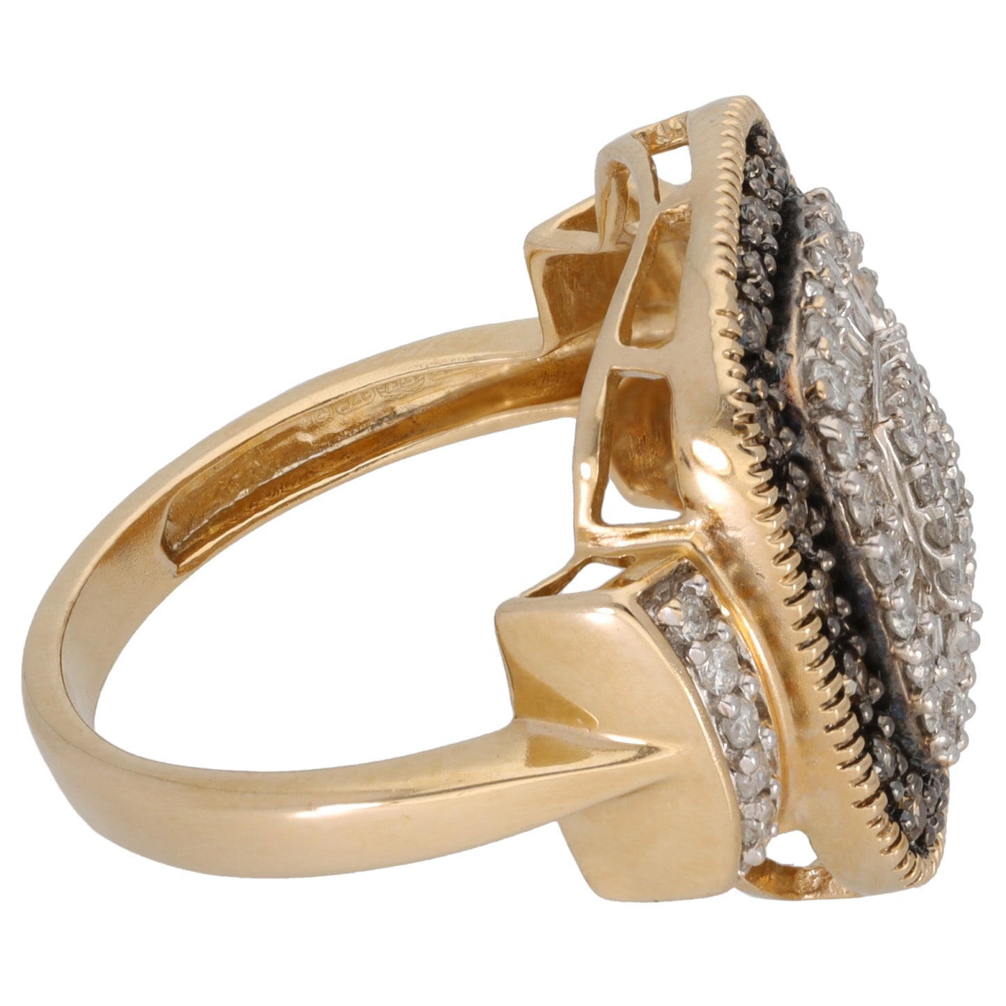 9ct Gold 0.89ct Diamond Dress/Cocktail Ring Size O