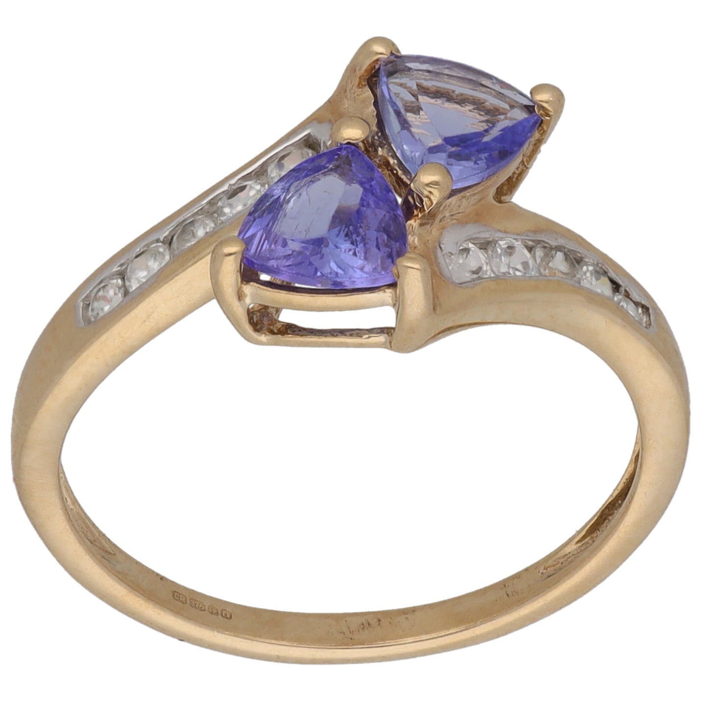 9ct Gold Tanzanite & Sapphire Dress/Cocktail Ring Size O