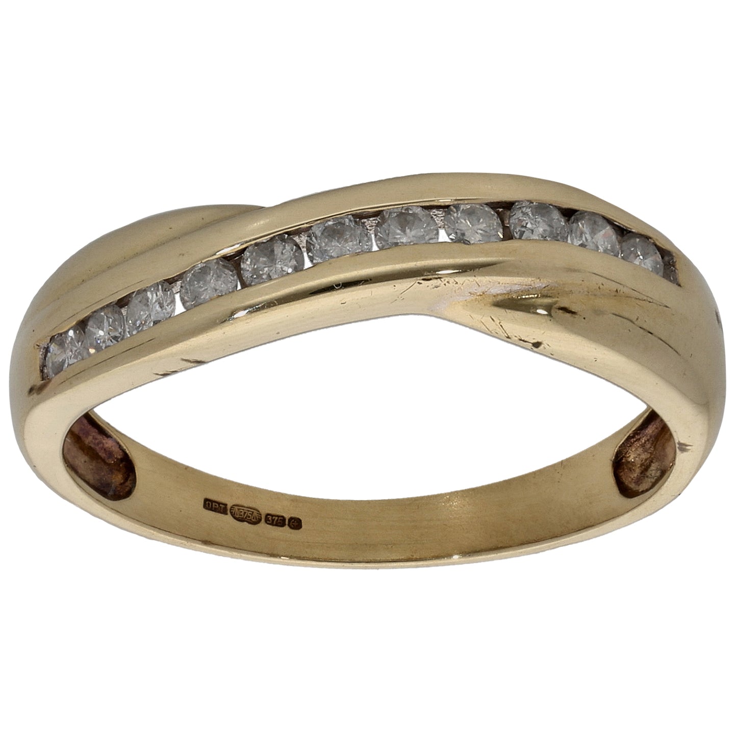 9ct Gold 0.25ct Diamond Half Eternity Ring Size M