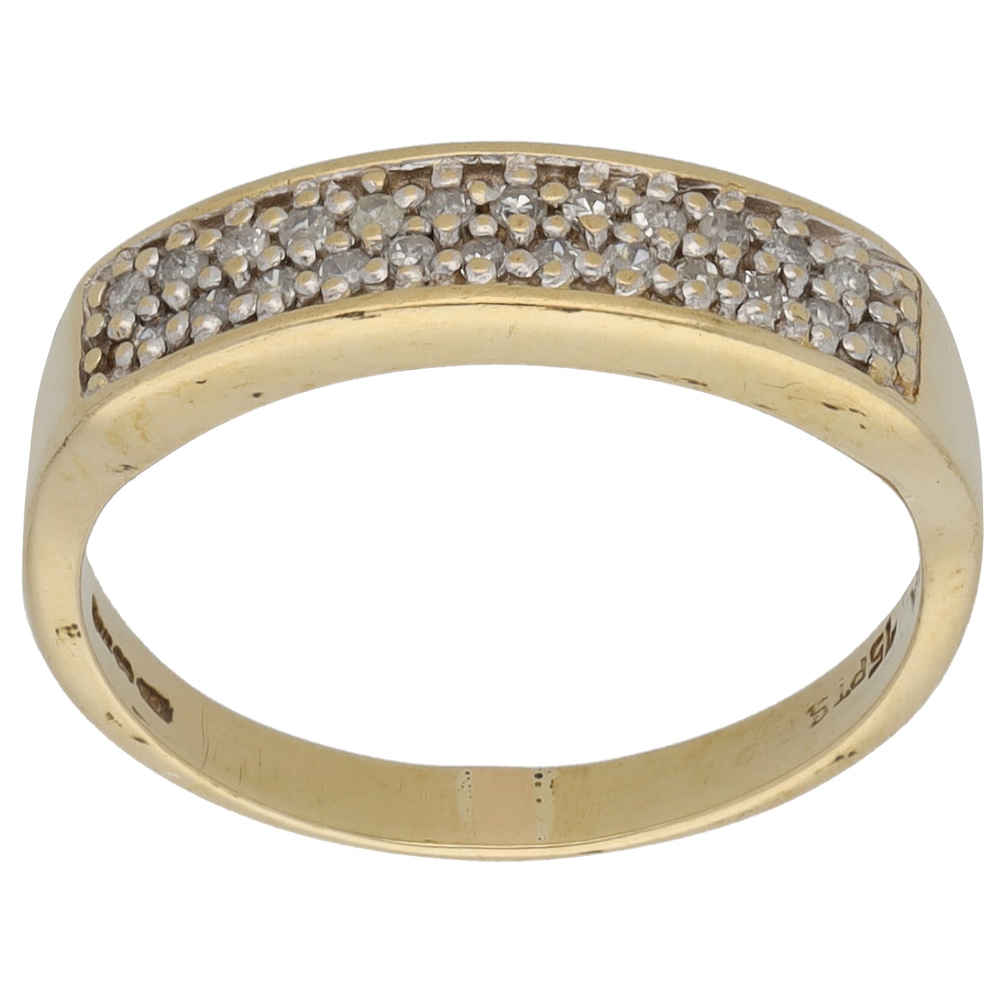 9ct Gold 0.12ct Diamond Half Eternity Ring Size N