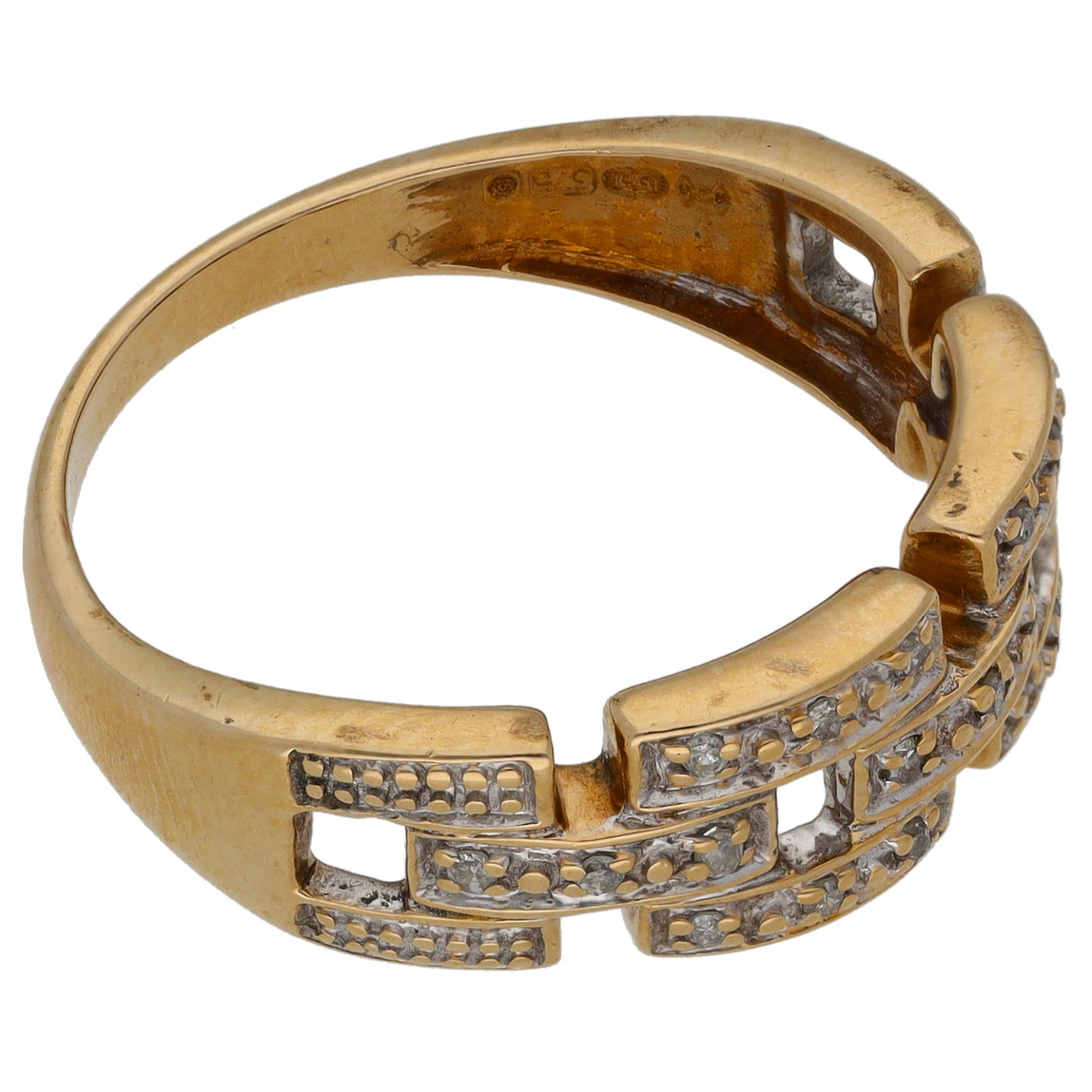 9ct Gold 0.115ct Diamond Alternative Ring Size P